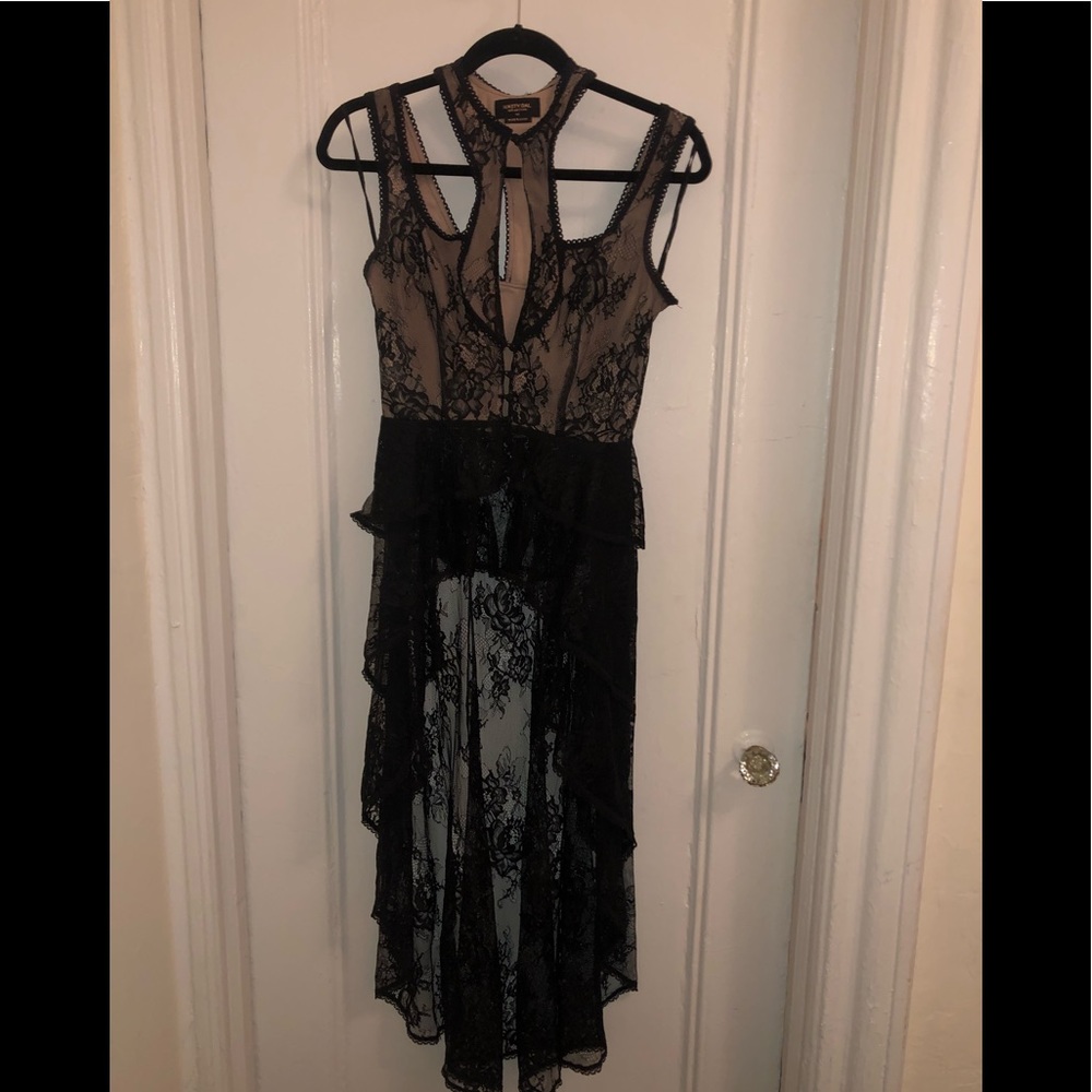 Nasty Gal x Courtney Love black & beige lace top